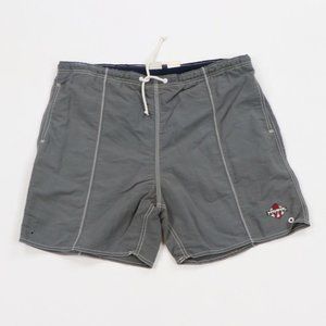 Vintage Hobie Racing Lined Nylon Boat Shorts Gray